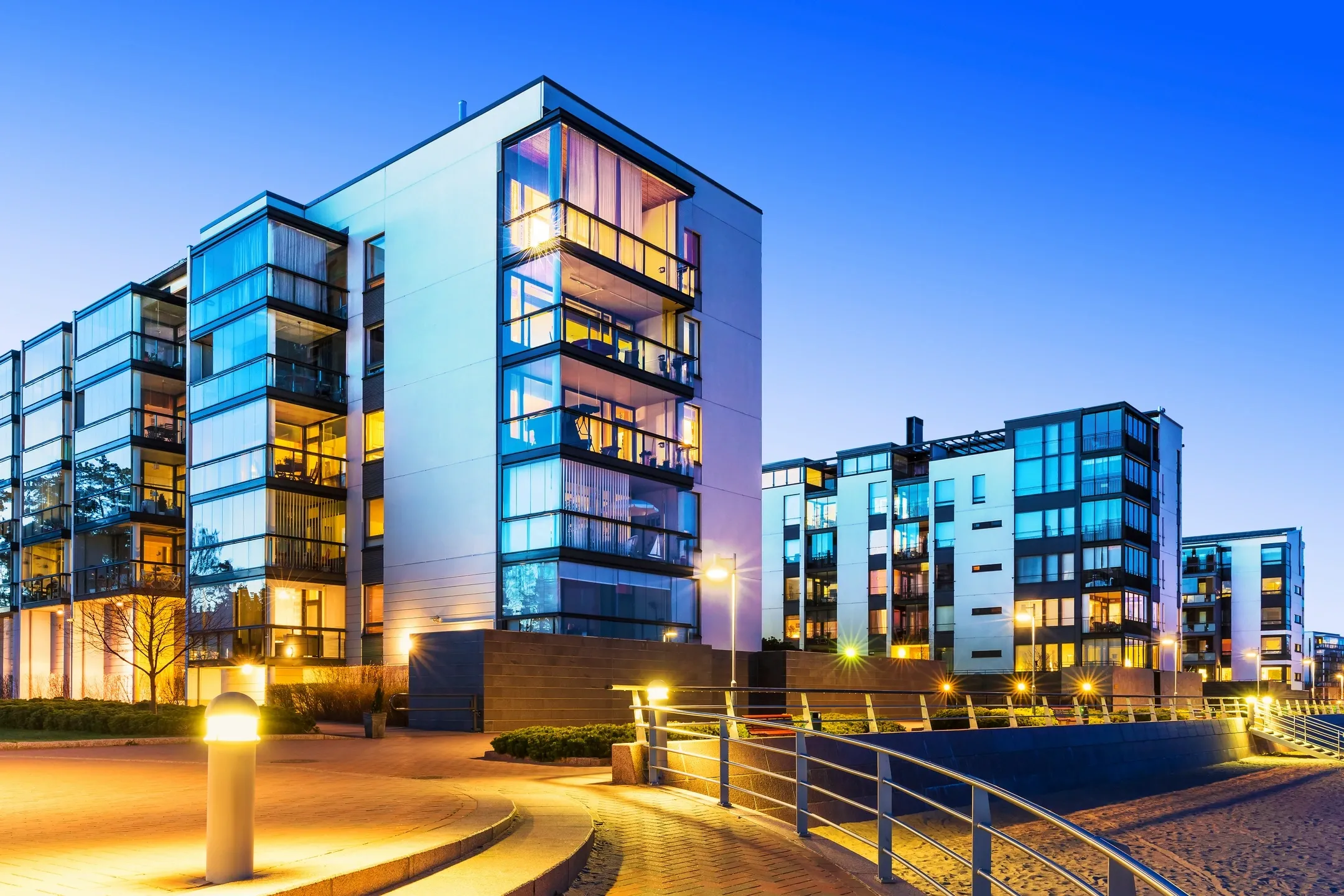Modern commercial buildings